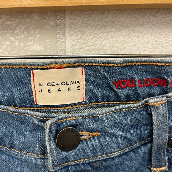 Alice & Olivia Wide Two Tone Wide Leg Jeans Size 31 - Picture 2 of 8